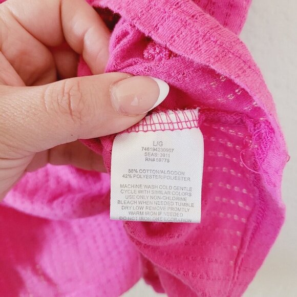 DREAM OUT LOUD Selena Gomez 90s Y2k Pink Lace Tank Size Large Sequin Bow Ribbed - Picture 4 of 5